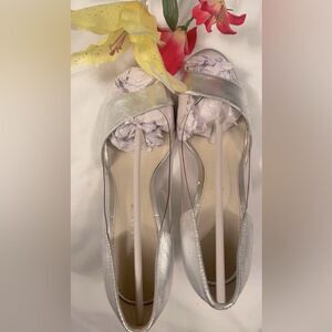 Liz Claiborne silver & clear heels!